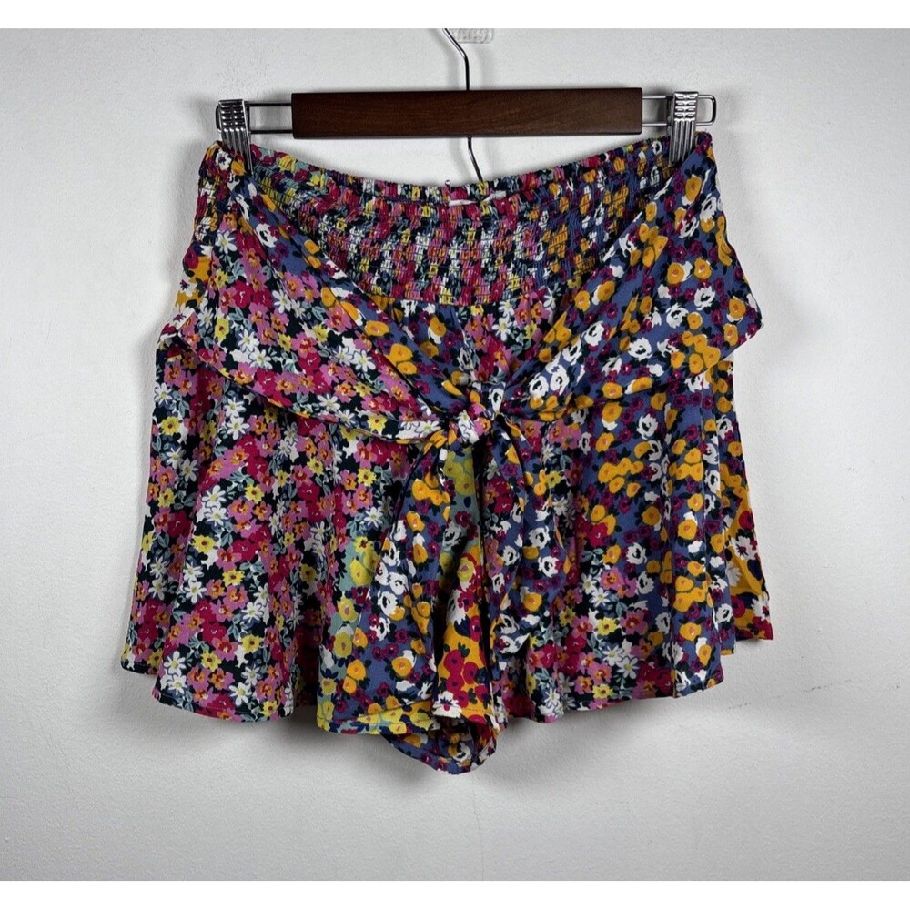 Patrons of Peace Flowy Floral Shorts Women M Boho Cottagecore Prairie Tie Waist